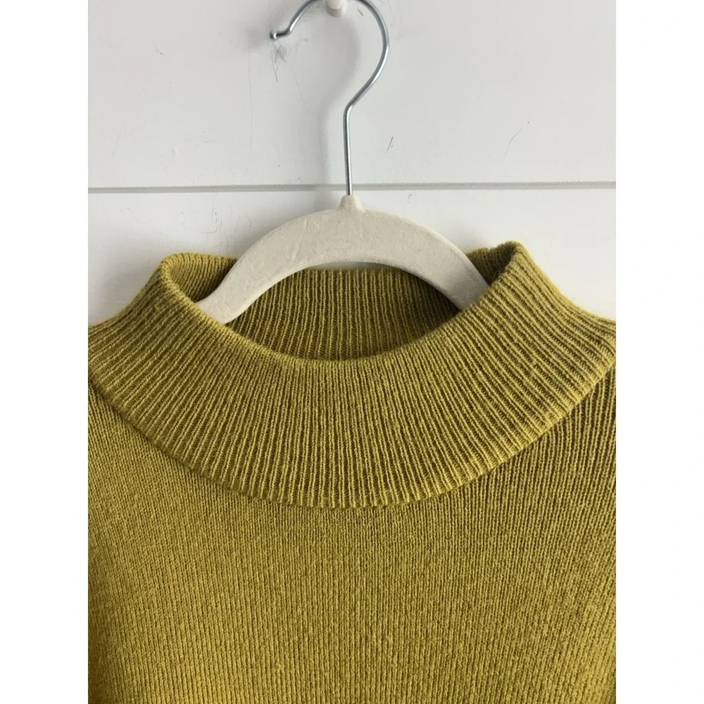 Roolee Womans Sz. S Yellow Sweater Dress‎ Knit Mock Turtleneck 0651